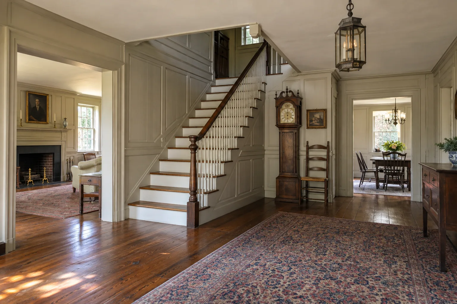 Intact period trim and finishes in an older Connecticut-style home